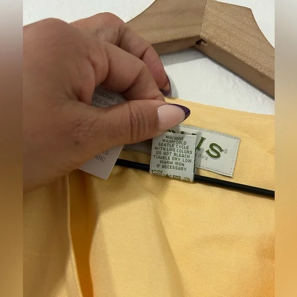 Orvis Vintage yellow button dress size 12 - Picture 8 of 8